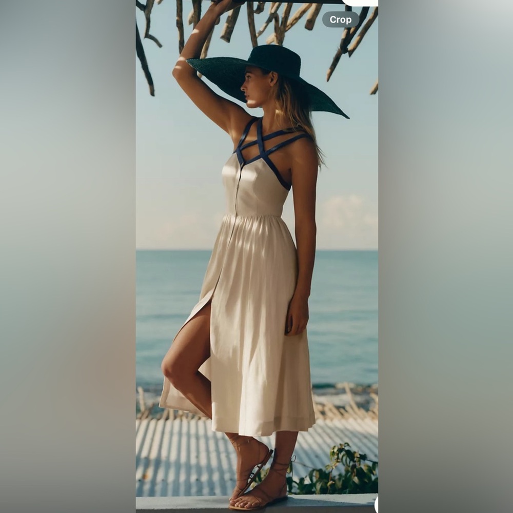 NWT Anthropologie size 12 Strappy button front midi dress